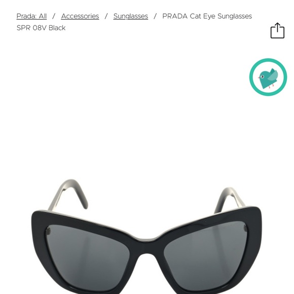 Prada frames feature a Cat Eye shape perfect for round or oval shaped faces. - Picture 3 of 12